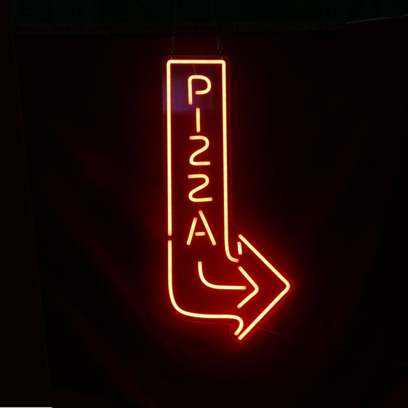 Pizza with Arrow Led Neon Sign
